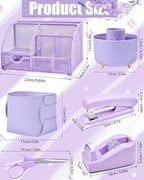 LXEVIHK Purple Desk Accessories 21-Piece Office Supplies Gift Set for Women - Image 6