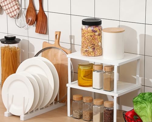 4 Pcs Kitchen Organizer Accessories Set for Cabinet, White, 11.8 x 7.9'' - Image 3