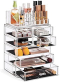 Sorbus Makeup Organizer, 7-Drawer Acrylic 2-Piece Set (Clear) by Sorbus