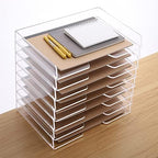 SANRUI Acrylic Paper Tray Organizer, Stackable Desk Organizer, 2-Pack - Image 3