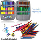 YOUSHARES 96 Slots Colored Pencil Case, Large Capacity Pencil Holder Pen Organizer Bag with Zipper for Prismacolor Watercolor Coloring Pencils, Gel Pens for Artist (Learning Cat) - Image 2
