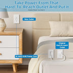 in Wall Cable Management Kit,Recessed Outlet Box for Wall Mount TV,Recessed Power Box with AC/USB-C/USB-A Ports & 9.8ft Extender for Unreachable Outlets,Hide TV Cords & Cables - Image 4