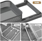 2-Pack 21.3 IN Depth Under Sink Organizer With Next-Gen Ball-Bearing Slides,Sophisticated Mesh 2-Tier Pull Out Shelf for Kitchen & Bathroom,Fits Small Items-Gun Gray - Image 3