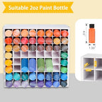 Krafetto 64 Grids Craft Paint Storage Organizer, Wall-mountable Paints Holder, Stackable Paint Bottle Rack Stand for 2oz Acrylic Craft Paints - Image 3