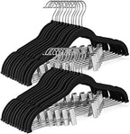 HOUSE DAY Velvet Skirt Hangers 36 Pack, Black Velvet Pant Hangers with Adjustable Clips, Space Saving Slim Shorts Hanger, Heavy Duty Non Slip Clip Hanger for Pants, Skirts, Shorts by HOUSEDAY