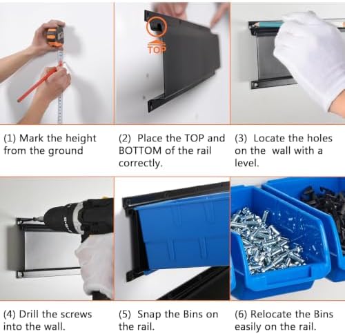 Wallmaster 10-Bin Wall Mounted Plastic Storage Bins Hanging Organizer Bins - Image 6