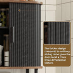 Fluted Bathroom Wall Cabinet with Tambour Sliding Door, Black - Image 7