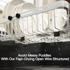 MAJALiS White Expandable Dish Drying Rack Over The Sink with Anti Slip Grip - Image 7