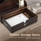 Rebee Vision Acacia Wood Mail Organizer for Desk Room Decor, Dark Brown - Image 5