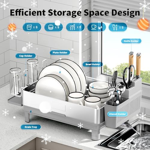 Dish Drying Rack, 304 Stainless Steel Dish Racks for Kitchen Counter - Image 5