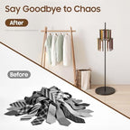 Floor Standing Belt Display, Tie Rack Floor Mounted Belt Hanger Belt Display Shelf Purse Hanger Stand Scarf Stand Adjustable Feet for Home, Boutiques, Clothing Stores, Retail Stores (Black) - Image 6