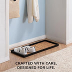 Anji Mountain Heavy Duty Waterproof Rubber Shoe Storage Mat Organizer/Boot Storage Tray Multi Use for Entryway with Coir, Tan and Black Insert, Fits 3 Pair (34.5" Wide) - Image 5