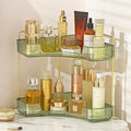 Aveniee Corner Bathroom Counter Organizer, Bathroom Countertop Shelf Makeup Organizer for Vanity Perfume Tray for Corner Storage (2 Tiers, Green) by Aveniee