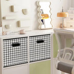 Fabric Cubby Storage Bins,13x13x13 Inches,Cube Organizer Bin Foldable Storage Boxes with Dual Handles Fabric Organizer Box and collapsible Storage basket,Set of 6,Houndstooth - Image 4