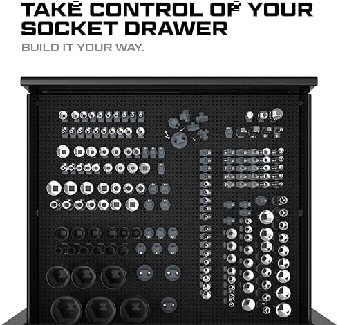 Prime Socket Bundle - Modular Socket Organizer & Tool Box Organizer, Wall Panel Tool Organization System - BLACK - Image 2