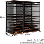 PAG Mass Mail Sorter - Adjustable Mail Holder, Countertop Literature Organizer, Student Mailbox for Classroom, Desktop Bill Paper Organizer for Office Home School, 36 Compartments, Brown - Image 6