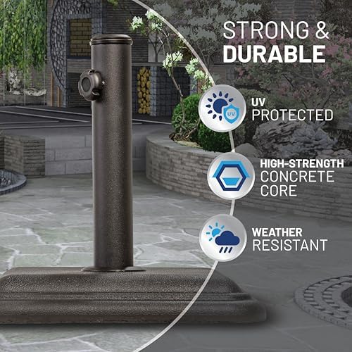 US Weight 26lb Outdoor Umbrella Base - Use with Patio Table - Black - Image 3