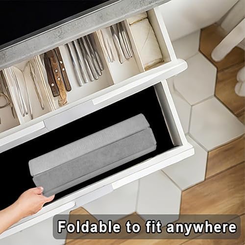 Large Stone Dish Drying Mat for Kitchen Counter,Equipped Dish Rack, Diatomaceous Earth Material, Foldable and Super Absorbent Dish Drying Pad Suitable for Tableware, Bottles and Cup (Grey, 24×16 IN) - Image 3
