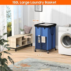Laundry Hamper with Wheels, 150L Rolling Laundry Basket with Bag & Handles - Image 2