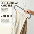 Velvet Pants Hangers with Non Slip Bar, 20 Pack Felt Slack/Trouser Hangers for Closet, Slim Space Saving Closet Perchas Terciopelo 360° Swivel Hook for Tank Top, Bra, Shorts, Jeans, Towel (Grey) - Image 4