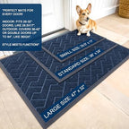 OLANLY Front Door Mat Outside 47x23, All-Season Absorbent Rubber Doormat - Image 2