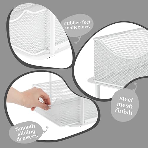 Sorbus Pull-Out Under Sink Organizer, Mesh Construction (White, 1 Pack) - Image 5