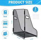 2 Pack Large Binder Folder Holder for Desk Metal Mesh Magazine File Holder (2) - Image 2