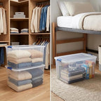 66 quarts of transparent storage box, stackable containers, 2 pieces set - Image 4