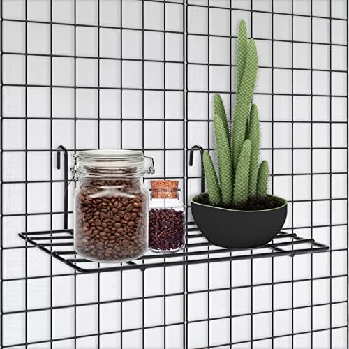 Yaegoo 8 Pack Grid Wall Shelves, Grid Wall Hanging Shelf, 9.8" L x 3.9" W - Image 5