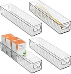 iDesign Slim Clear Plastic Storage Bin, Extra Long Narrow, 4-Pack by iDesign