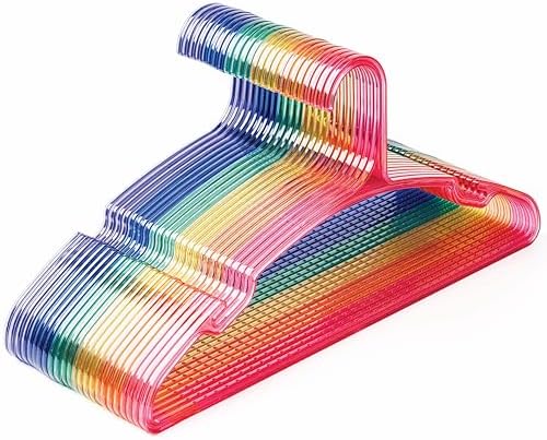 SCANDINOVIA Unbreakable Plastic Hangers - Pack of 24 - Heavy Duty I-Beam Design, Durable, Slim & Space Saving - Perfect for Coats & Everyday Use - Colorful Rainbow Clothe Hanger for Organized Closet by SCANDINOVIA-UNIQUEUNBREAKABLETABLEWAREFORYOURAMAZINGHOME
