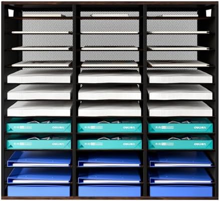 PAG Mass Mail Sorter - Adjustable Mail Holder, Countertop Literature Organizer, Student Mailbox for Classroom, Desktop Bill Paper Organizer for Office Home School, 36 Compartments, Brown - Image 2