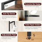 MAHANCRIS Over The Toilet Storage Rack, 3 Tier Bathroom Organizer Over Toilet, Freestanding Space Saver Toilet Stand with 2 Hooks, Bathroom Storage Shelf, Easy to Assemble, Rustic Brown TSHR6001 - Image 5