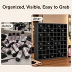 Krafetto Hair Dye Storage Organizer, 64 Grids Wall-mountable Hair Color Holder, Stackable Toner Bottle Rack, Salon Decor for Hair Dye Bottles - Image 5