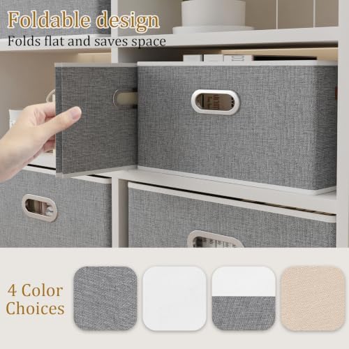 Yawinhe Collapsible Fabric Storage Bins,15.0x9.8x8.3in,Grey,4-Pack - Image 6