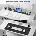 KDD Desk Pad Mat Set, 6 in 1 Mouse Mat with Magnetic Desktop Storage Accessories DIY Feature for Phone and Tablet Stand/Cup Holder/Pen Card Holder/Cable Management for Home Office Accessories - Image 4