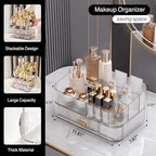 Clear Makeup Organizer for Vanity, Large Desk Organizer with Stackable Drawer for Cosmetics, Skincare, Lipsticks, Palette, Nail Care, Ideal Storage for Dresser and Bathroom Countertop - Image 4