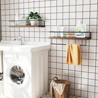 Wood Floating Shelves Wall Mounted - 2+1 Tier Rustic Bathroom Wall Shelves Over Toilet with Towel Bar, Natural Wood Set of 2 Farmhouse Floating Shelf for Bathroom, Kitchen, Bedroom, Dark Brown - Image 5
