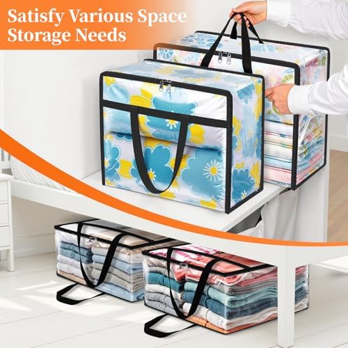 SpaceTrove Clear Storage Bags, 6-Pack Under Bed and Closet Organizers 90L - Image 3