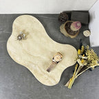 Cloud Shaped Travertine Vanity Tray, 13.3 x 8.3 Inch Natural Stone Decorative Catchall Tray for Bathroom Countertop, Beige Marble Jewelry Dish Perfume Tray for Coffee Table Dresser Nightstand - Image 4