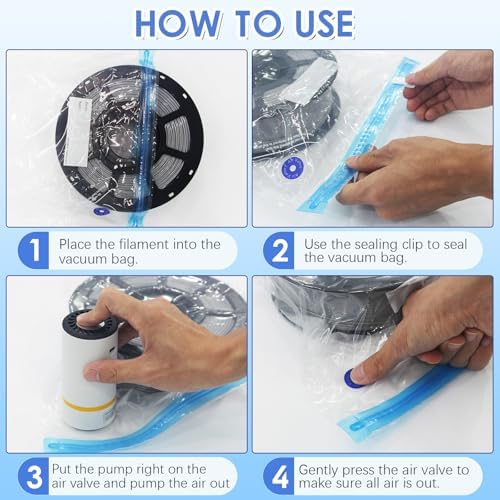 50 Pcs Filament Vacuum Storage Bags with Manual Auto Pumps - Image 3