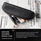 Gexmil Genuine Leather Pen Case, Hand-made Stationery Bag for Work Office - Image 6