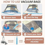 8 XXL Jumbo Vacuum Storage Bags for Bedding, Space Saver with Hand Pump - Image 6