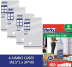 Hefty Shrink-Pak Vacuum Storage Bags – For Clothes, Pillows, Towels, Blankets & More – Space Saver Vacuum Suction Sealer Bags for Home or Travel – 4 Jumbo Cubes, 43.5 x 34 x 18 Inches - Image 6