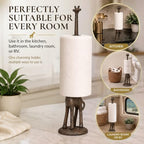 Wallcharmers Rustic Giraffe Paper Towel Holder & Metal Toilet Paper Stand - Image 7