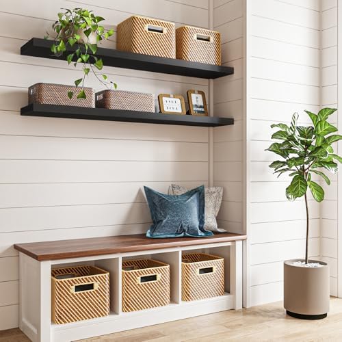 Fixwal Floating Wall Shelves for Decor (Black, Set of 2, 47.2Inch) - Image 4