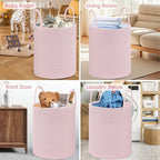 Large Woven Laundry Basket Hamper,100L Cotton Rope Storage Bin for Blankets,Toys and Clothes,Decorative Tall Nursery Hamper for Living Room,Baby Nursery,Bathroom and Bedroom,(Pink, XX Large) - Image 3