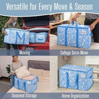 VENO 4 Pack Heavy Duty Moving Bags, Extra Large Storage Bags with Reinforced Handles & Strong Zippers, Foldable & Reusable Moving Box Alternative for Clothes & Dorm Storage - Image 6