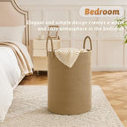Artfeel Laundry Basket,Woven Cotton Rope Laundry Hamper,100L for Decorative Storage of Dirty Clothes,Toys and Blankets in Bathroom,Baby Room and Living Room - Image 3