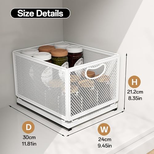 1 Pack Pull out Cabinet Organizer with Sliding Drawer,9.6"W x11.8"D x 8.4"H - Image 2